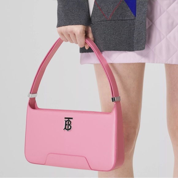 🔴SOLD🔴 BURBERRY Medium TB Monogram Leather Shoulder Bag-Primrose Pink - Picture 4 of 16